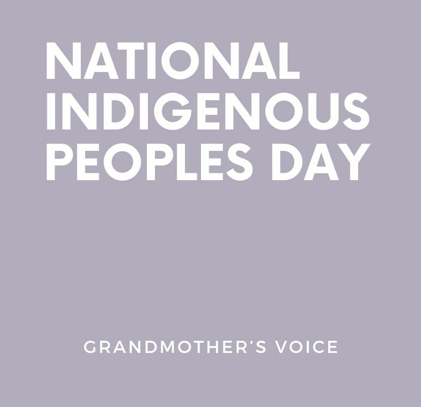 Grey background with white text reading National Indigenous People's Day